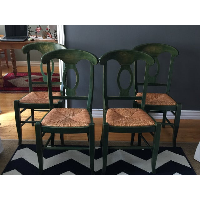 Green Pottery Barn Napoleon Dining Chairs 4 Chairish