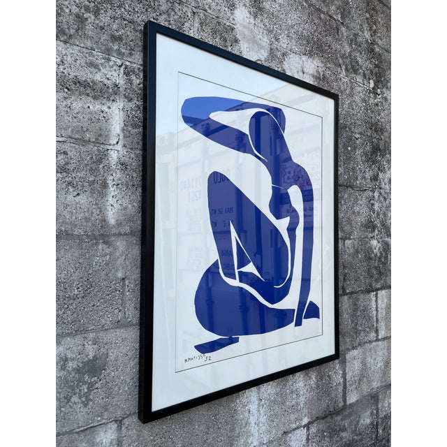 Blue Large Vintage Henry Matisse "Blue Nude Iii" Framed Reproduction. Circa 1980s. For Sale - Image 8 of 16