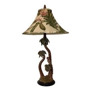 1990s Coastal Tropical Parrot Relaxing on a Tree Figural Table Lamp For Sale