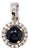 Ceylon Blue Sapphire Pendant With Natural Diamond Halo: Solid 14k Gold Round 4mm For Sale