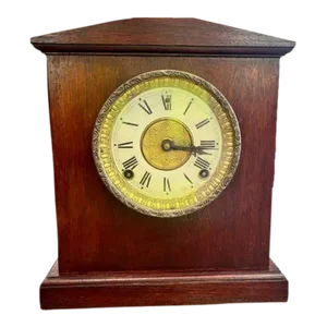 Vintage 1953 Mahogany Mantel Clock Signed and Dated