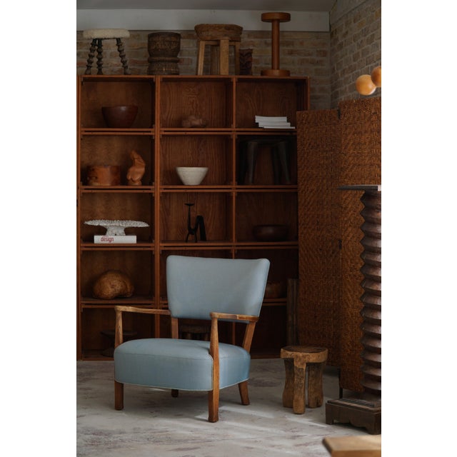 1950s Danish Modern Curved Lounge Chair in Oak attributed to Viggo Boesen, 1950s For Sale - Image 5 of 18