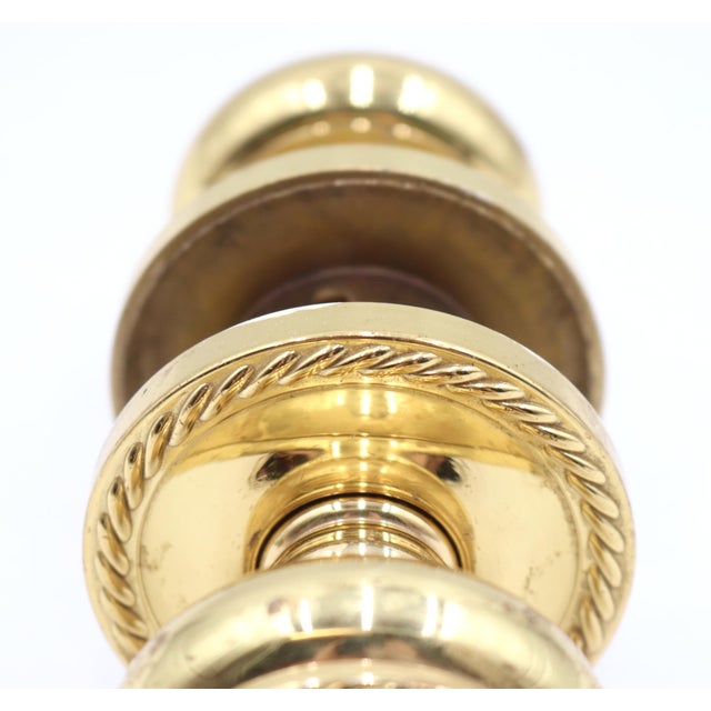 Traditional Reclaimed Traditional Cast Brass Rope Door Knobs For Sale - Image 3 of 6