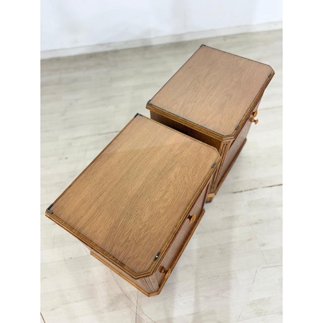 Vintage Wood Bedside Tables, Set of 2 For Sale - Image 5 of 9