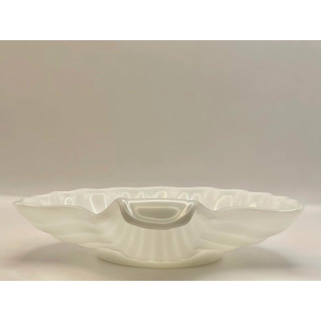 Vintage Milk Glass Seashell Dish For Sale - Image 9 of 10