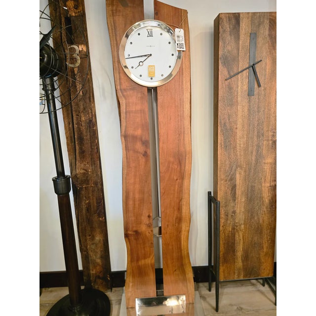 Modern Howard Miller Otto Floor Clock Live-Edge Cherry For Sale - Image 3 of 3