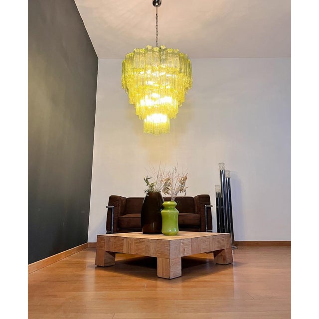 Large Vintage Green Murano Glass Tiered Chandelier, 1990s For Sale - Image 13 of 18