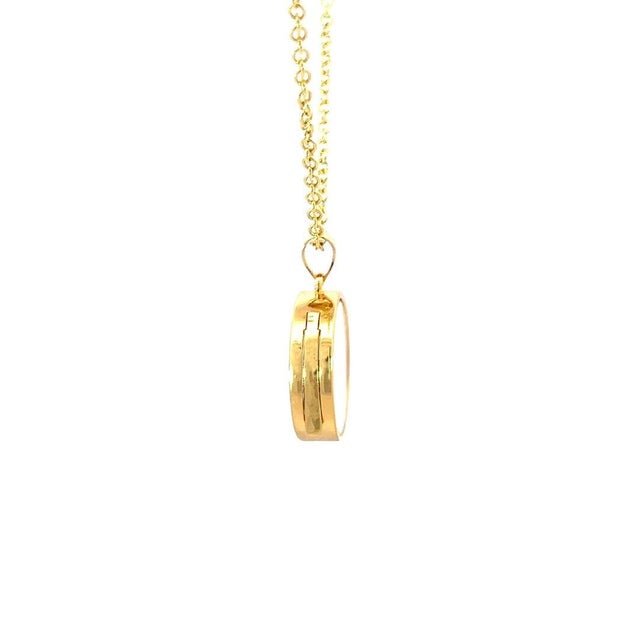 Gold Diamond Locket Pendant Round 14k Gold & Gold Filled Necklace Shaker For Sale - Image 8 of 10