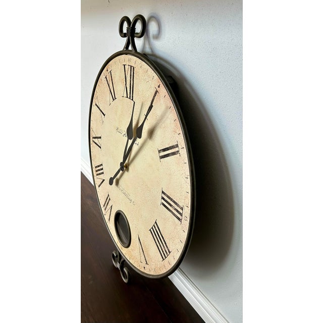 Howard Miller Large Howard Miller Magellan Wall Clock For Sale - Image 4 of 7