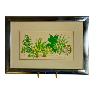 1970's Botanical Print-Framed Houseplants Artwork (1970s-80s) For Sale