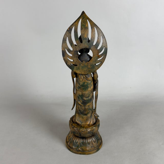 Artigianale, Buddhist Bodhisattva Statue, 1920s, Metal For Sale - Image 4 of 11