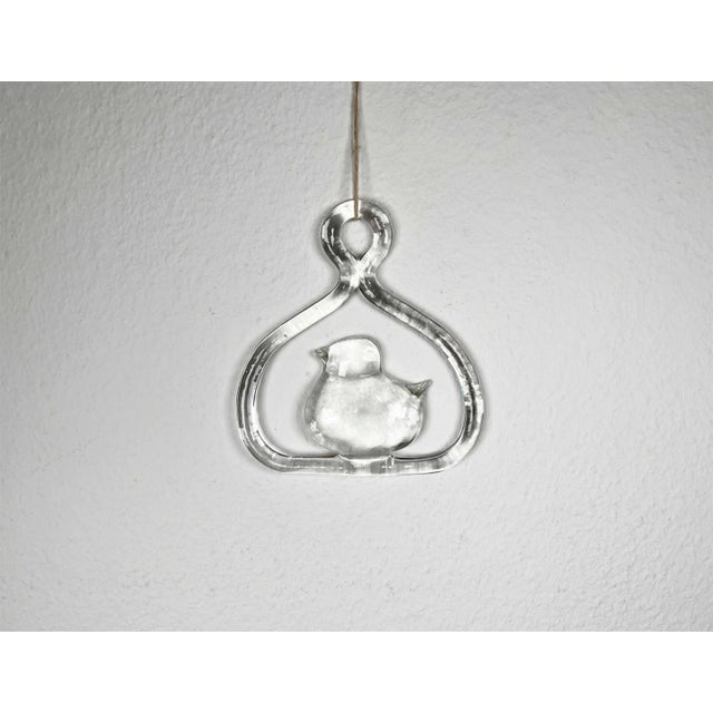 Vintage Swedish Bird Window Decoration in Glass by Bertil Vallien for Kosta Boda, 1970s, in Very Good conditions. Designed...