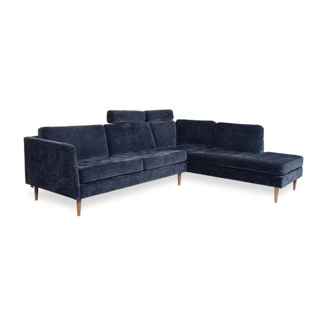 Fabric Osaka Corner Sofa in Blue with Headrests Manual Function from BoConcept For Sale - Image 4 of 16
