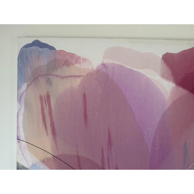 Large 1980s Vintage Marj Expressionist Abstract Acrylic on Canvas Painting – Unframed For Sale In Miami - Image 6 of 12
