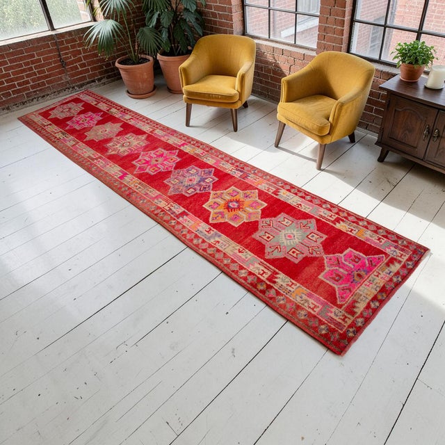 Kurdish Runner Rug . Hand-Knotted Herki Runner Rug for Kitchen Island Near For Sale - Image 4 of 15