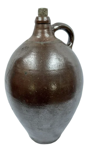 Early 1900s Belgian Salt Glazed Stoneware Jug
