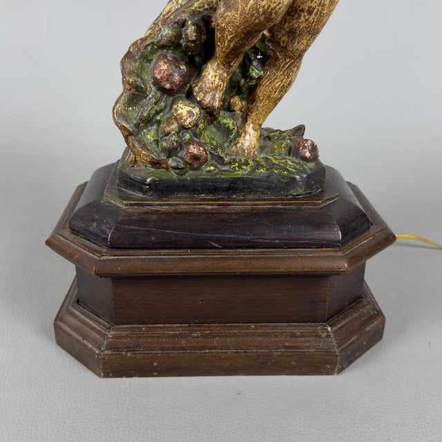 Antique Terracotta Cherub Table Lamp with Wooden Base, Early 1900s For Sale - Image 11 of 18