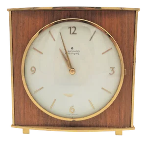Mid-Century Brass Table Clock from Junghans, 1950s-1960s