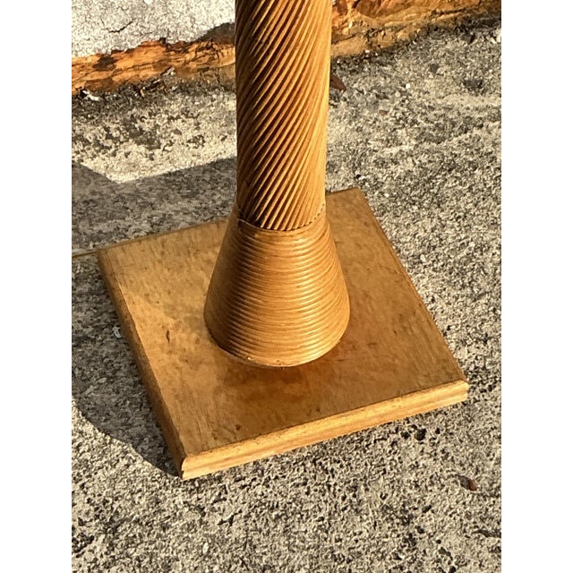 Boho Chic Vintage Costal Pencil Reed Floor Lamp For Sale - Image 3 of 6