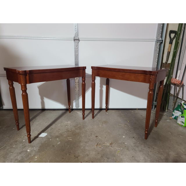 Mahogany Hinged Flip Top Game Tables a Pair Chairish