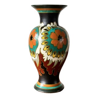 Vintage Dutch Art Deco Vase by Plateelbakkerij Zuid-Holland, 1920s For Sale