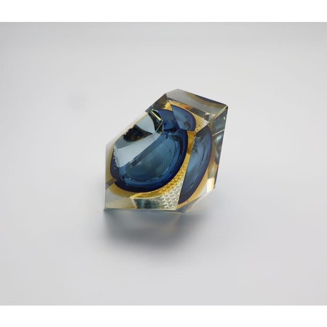 Flavio Poli Murano Glass Diamond Ashtray by Flavio Poli for Seguso, 1960s For Sale - Image 4 of 9