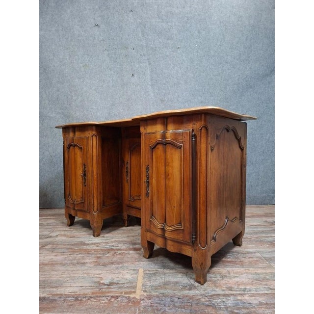 Wood 18th Century Louis XV Double-Sided Walnut Desk For Sale - Image 7 of 10