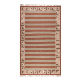 Part & Parcel Goods Wool Stripe Rug, 2’6” x 12', Celadon, Topaz and Eggshell For Sale