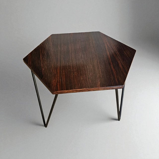 Vintage Italian Coffee Table in Wood and Metal by Gio Ponti, 1950s For Sale - Image 3 of 5