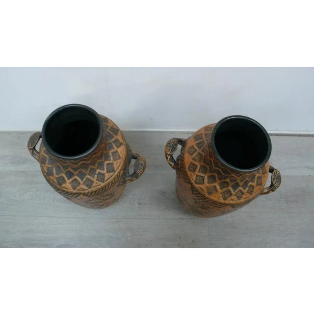 Tall Art Pottery Floor Vases, Germany, 1950s, Set of 2 For Sale - Image 6 of 9