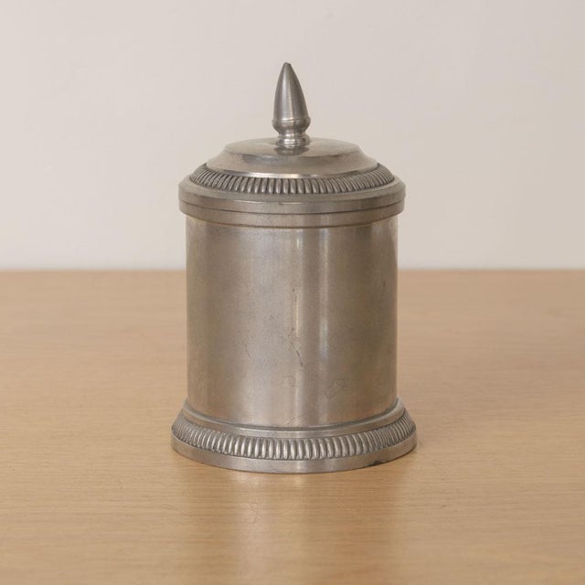 1940s French Pewter Canister For Sale - Image 4 of 10