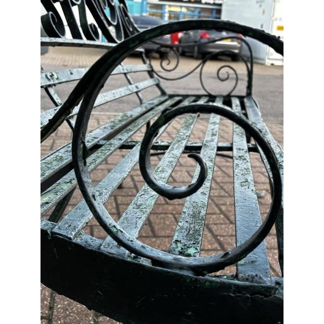 Regency Iron Garden Bench For Sale - Image 5 of 15