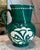 Green floral pitcher by Ditmar Urbach from Czechoslovakia, Circa 1930. Hand-painted with green and white stylized floral...