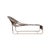 Woven chaise with hooped back and open sides updated for the outdoors. Available in natural, white-colored or in blue-...