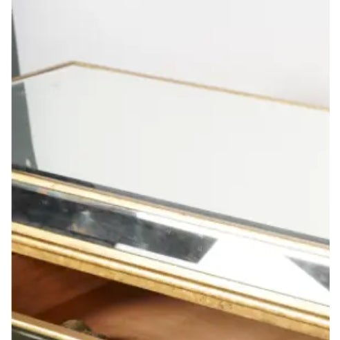 Contemporary Late 20th Century Hollywood Regency Giltwood and Mirrored Glass Sideboard With Crystal Knobs For Sale - Image 3 of 8