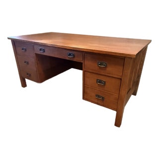 Stickley Mission Oak Arts & Crafts Executive Desk For Sale
