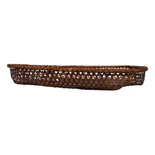 Shōwa Japanese Reddish-Brown Bamboo Basket, 1950 For Sale
