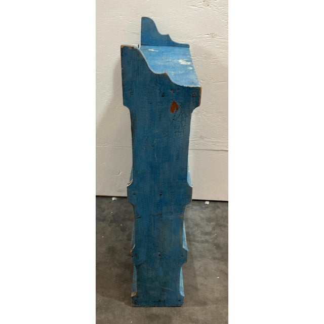 Wood 19Thc Original Robin Egg Blue Hanging Shelf For Sale - Image 7 of 8