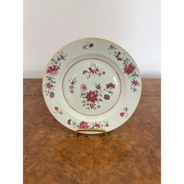 Early 19th Century Antique Chinese Famille Rose Porcelain Plate, 1800 For Sale - Image 5 of 5
