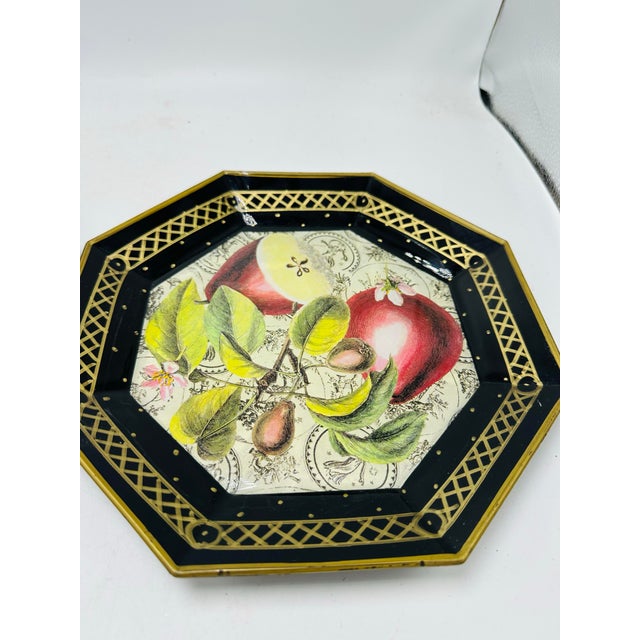 1980s Decorative Pair of Botanical Plates For Sale - Image 5 of 8