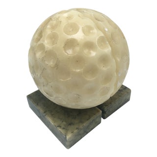 Vintage Alabaster Golf Ball Bookends For Sale