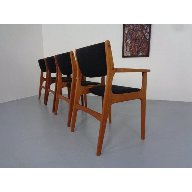 Black Mid-Century Danish Armchairs in Teak from Erik Buch, 1960s, Set of 4 For Sale - Image 8 of 14