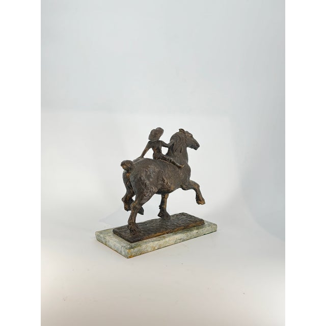 Figurative 1980s Franco Vianello Lost-Wax Bronze Horse Sculpture - Boy on Clydesdale For Sale - Image 3 of 4