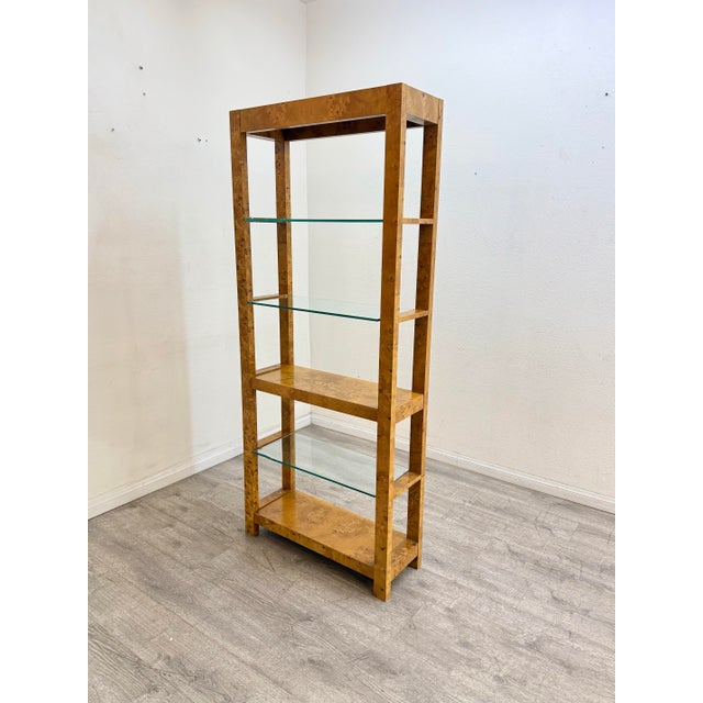 1970s Vintage Burl Wood Book Shelf For Sale - Image 5 of 9
