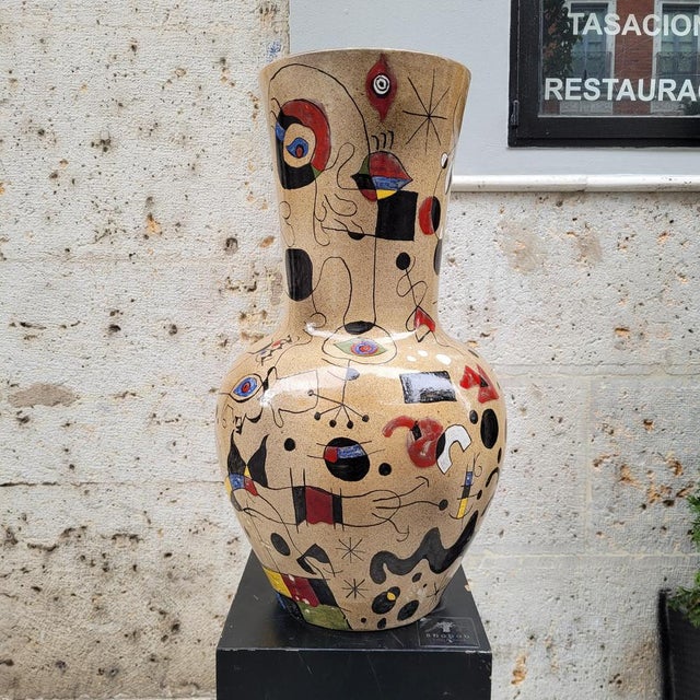Blue Miró Vase in Glazed Ceramic by Renata, Spain, 1993 For Sale - Image 8 of 18