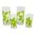 Green Leaf Organic Pattern Drinking Glasses Barware Tumblers Set of 26 For Sale