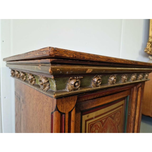 Small Antique Cabinet in Oak For Sale - Image 3 of 6