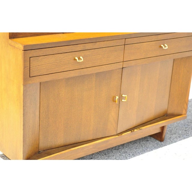 Mengel Furniture Co. Raymond Loewy Mengel Mid Century Modern Sculpted Oak Bookcase China Cabinet For Sale - Image 4 of 12