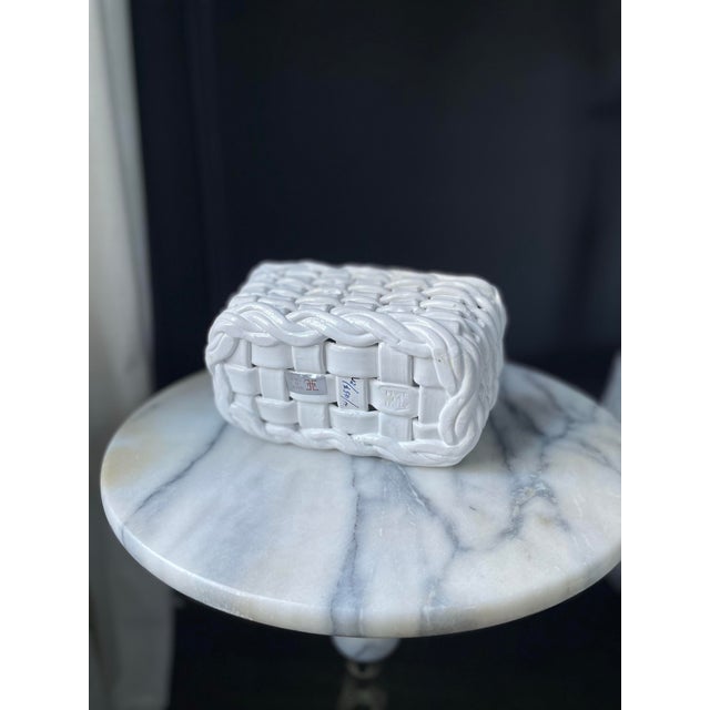 Late 20th Century Signed Italian Ceramiche Woven Basket For Sale - Image 4 of 7