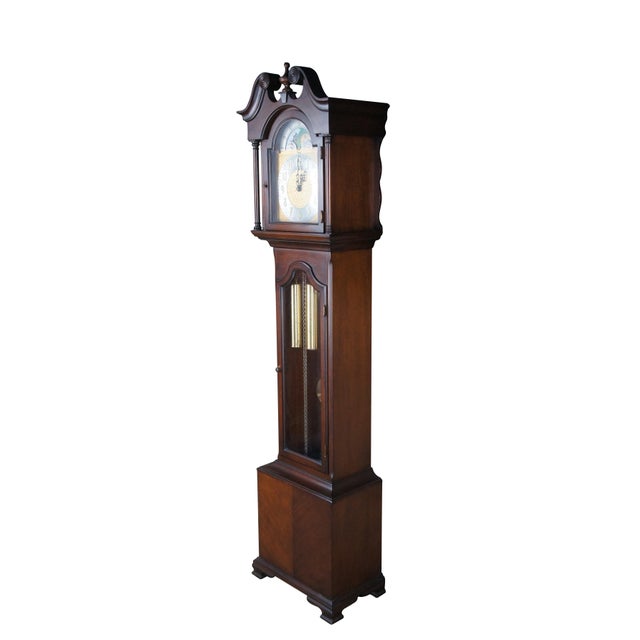 Vintage 1970 Colonial Mfg Co Grandfather Clock Mahogany Tall Case
